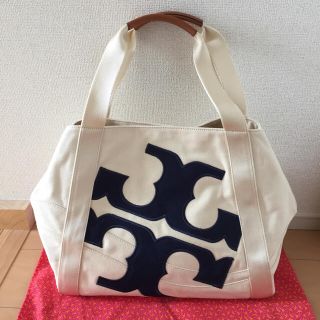 トリーバーチ(Tory Burch)の美品 特大 トリーバーチ トートバッグ キャンバス ビーチ(トートバッグ)