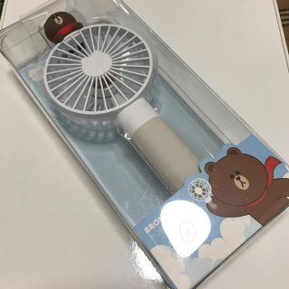 値下げ LINE FRIENDS ブラウン 携帯 扇風機 美品 (扇風機)