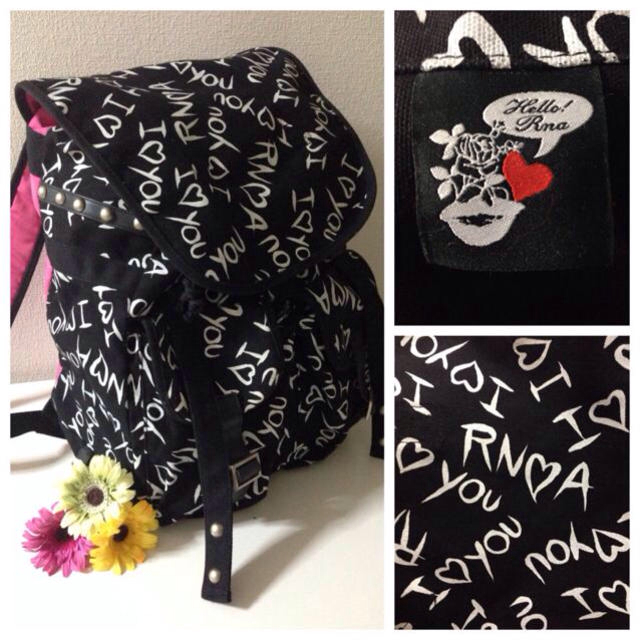 RNA(アールエヌエー)のI♡you★可愛いRNAロゴ黒リュック レディースのバッグ(リュック/バックパック)の商品写真