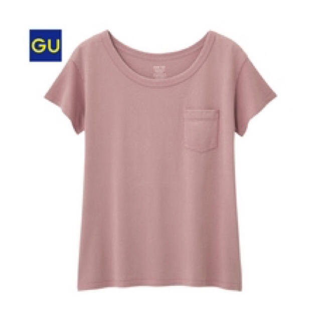 GU(ジーユー)の新品 ウォッシュドクルーネックＴ 半袖Tシャツ  ピンク  XS レディースのトップス(Tシャツ(半袖/袖なし))の商品写真