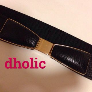 ディーホリック(dholic)のウエストマーク♡リボンベルト 美品(ベルト)