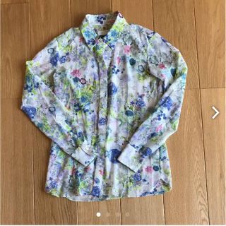 鎌倉シャツ 花柄シフォンジョーゼットシャツ(シャツ/ブラウス(長袖/七分))