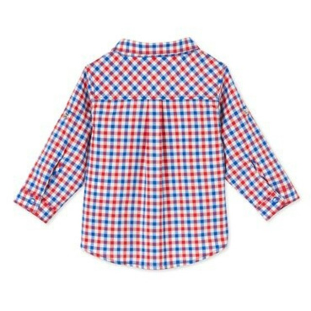 PETIT BATEAU(プチバトー)の新品☆【PETIT BATEAU】トリコロールヴィシーチェック長袖シャツ18M キッズ/ベビー/マタニティのベビー服(~85cm)(シャツ/カットソー)の商品写真