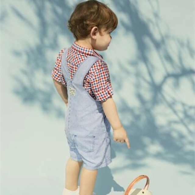 PETIT BATEAU(プチバトー)の新品☆【PETIT BATEAU】トリコロールヴィシーチェック長袖シャツ18M キッズ/ベビー/マタニティのベビー服(~85cm)(シャツ/カットソー)の商品写真