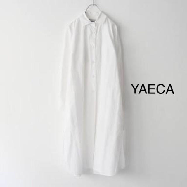 YAECA(ヤエカ)の【新品】YAECA シャツワンピース コットンリネン M レディースのワンピース(ひざ丈ワンピース)の商品写真