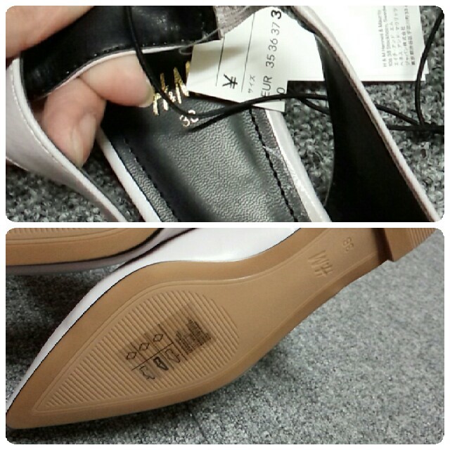 H&M(エイチアンドエム)のH&Mラベンダーぺたんこシューズ レディースの靴/シューズ(バレエシューズ)の商品写真