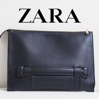 ザラ(ZARA)の【ZARA◆MEN】ザラ クラッチバッグ レザー 革 ゴールド 内ポケット(その他)