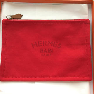 エルメス(Hermes)のHERMES エルメス ヨッティング フラットポーチ PM レッド 新品未使用 (ポーチ)