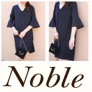 スピックアンドスパン(Spick & Span)の17SS新品★NOBLE★ストレッチソデフレアワンピース(ひざ丈ワンピース)