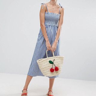 エイソス(asos)のasos ギンガムチェック ロンパース(サロペット/オーバーオール)