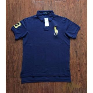 ポロラルフローレン(POLO RALPH LAUREN)のサイズL【新品正規品】ラルフBIGPONYポロシャツNAVY/GOLD(ポロシャツ)