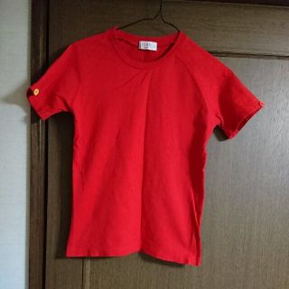 ミッシェルクラン(MICHEL KLEIN)の赤 無地☆Tシャツ 袖口ワンポイント(Tシャツ(半袖/袖なし))