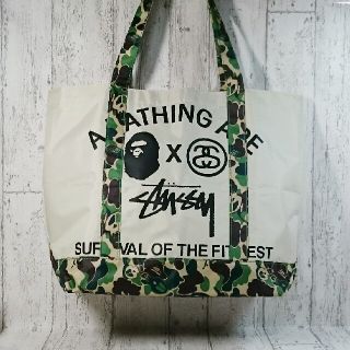 アベイシングエイプ(A BATHING APE)の【新品・未使用】A BATHING APE × stussy コラボトートバッグ(トートバッグ)