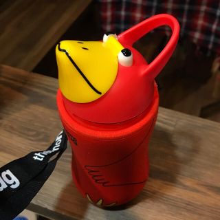 サーモス(THERMOS)のサーモマグ アニマルボトル　（ストローボトル） 380ml レッド(トリ)(水筒)