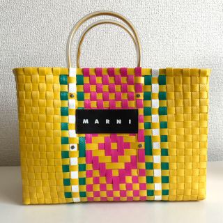 マルニ(Marni)の激レア！梅田阪急限定マルニフラワーカフェ★カゴバッグ★イエロー貴重完売(かごバッグ/ストローバッグ)