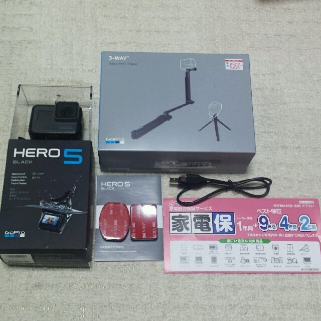 5年保証書付♡GoPro HERO5 BLACK♡純正3WAYマウント付ゴープロ