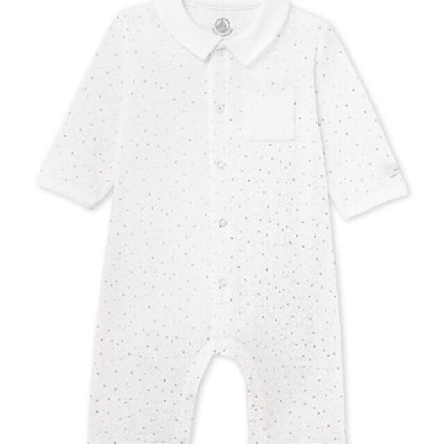 PETIT BATEAU(プチバトー)のふりふり様専用☆12M プチバトー チュビック衿つき足なしロンパース キッズ/ベビー/マタニティのベビー服(~85cm)(ロンパース)の商品写真