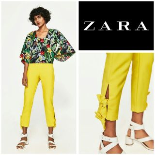 ザラ(ZARA)のZARA 裾リボン付きスキニーパンツ(スキニーパンツ)