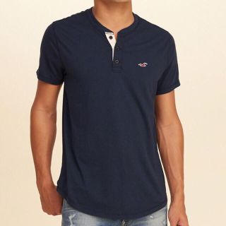 ホリスター(Hollister)の★数量限定特別価格♪大人気HOLLISTER ホリスターヘンリーT ネイビー S(Tシャツ/カットソー(半袖/袖なし))