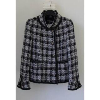 シャネル(CHANEL)のCHANEL 最高級ツイードジャケット★little black jacket(ノーカラージャケット)