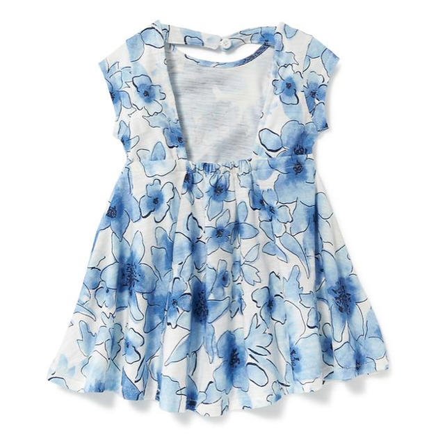 Old Navy(オールドネイビー)のOLD NAVY 新品 ブルーお花 ワンピース キッズ/ベビー/マタニティのキッズ服女の子用(90cm~)(ワンピース)の商品写真