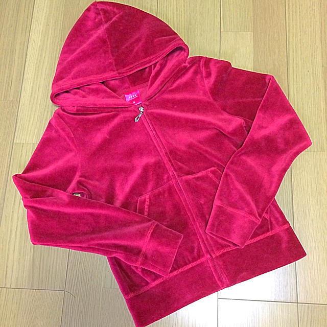 ベロア セット アップ RED レディースのルームウェア/パジャマ(ルームウェア)の商品写真