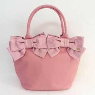 ルルゲッタ(Leur Getter)のルルゲッタ Leur Getter シャンタンリボン付Bag ピンク(トートバッグ)