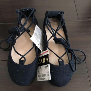 ザラキッズ(ZARA KIDS)のZARA Girls レースアップシューズ 16.0-16.5 26 ネイビー(その他)