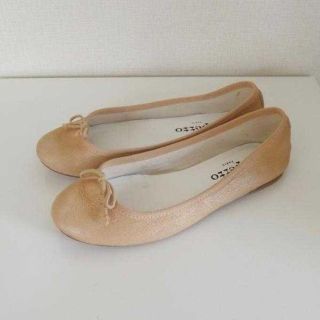 レペット(repetto)のレペット レザー バレエシューズ フランス製 ゴールド 36(k-070) (バレエシューズ)