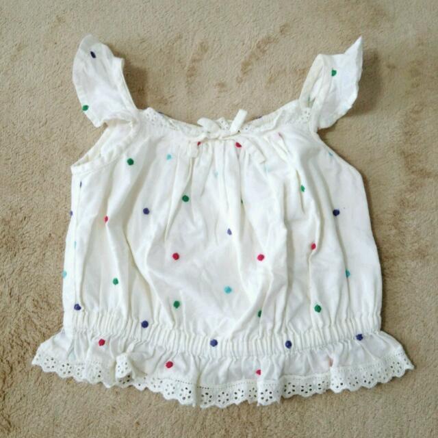 babyGAP(ベビーギャップ)のbabyGapドットキャミブラウス キッズ/ベビー/マタニティのキッズ服女の子用(90cm~)(その他)の商品写真