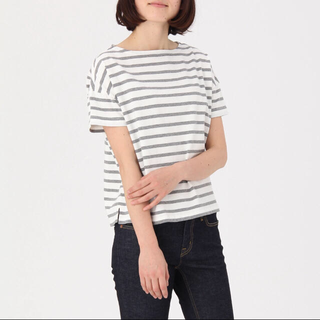 MUJI (無印良品) - 無印良品 ボートネック半袖ワイドTシャツの通販 by まどか's shop｜ムジルシリョウヒンならラクマ