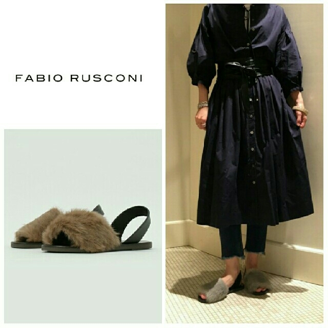 FABIO RUSCONI - 新品☆ファビオルスコーニ ラビットファーサンダル 36