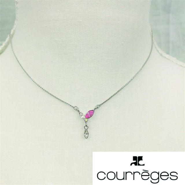 Courreges(クレージュ)の courreges クレージュ ネックレス ラインストーン 新品 美品 送料無 レディースのアクセサリー(ネックレス)の商品写真