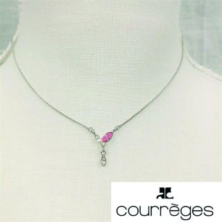 クレージュ(Courreges)の courreges クレージュ ネックレス ラインストーン 新品 美品 送料無(ネックレス)