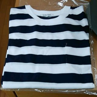 グローバルワーク(GLOBAL WORK)のグローバルワーク　メンズM　長袖ボーダーカットソー　未使用(Tシャツ/カットソー(七分/長袖))