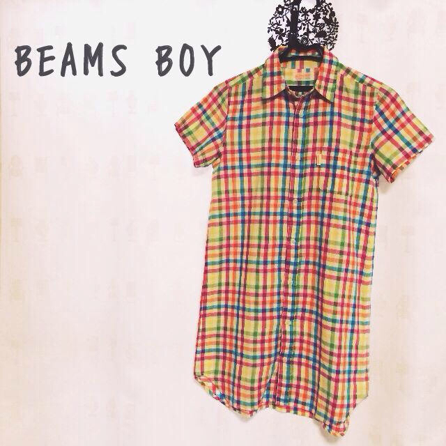 BEAMS BOY(ビームスボーイ)のチェックシャツワンピ♡ レディースのワンピース(ミニワンピース)の商品写真