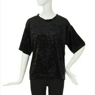 ムルーア(MURUA)のMURUA クラッシュベロアTシャツ ブラック 新品タグ付き(Tシャツ(半袖/袖なし))