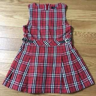 バーバリー(BURBERRY)のミクロさま専用♡バーバリーロンドン 赤チェックワンピース(ワンピース)