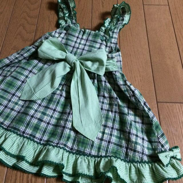 mezzo piano(メゾピアノ)のメゾピアノ チェックワンピ 90cm キッズ/ベビー/マタニティのキッズ服女の子用(90cm~)(その他)の商品写真