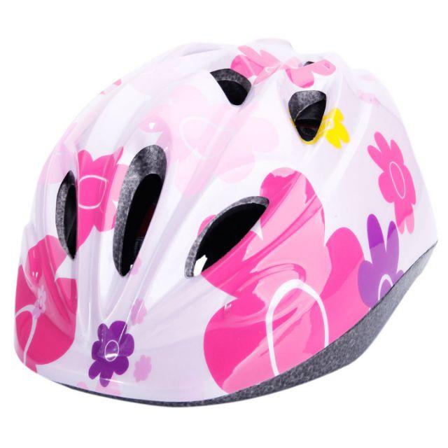送料無料 ヘルメット　自転車　キッズ　通勤　通学　 ピンクはな 自動車/バイクのバイク(装備/装具)の商品写真