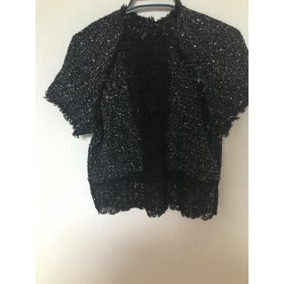 ザラ(ZARA)のツイードトップス(カットソー(半袖/袖なし))