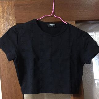 シャネル(CHANEL)のシャネル Tシャツ ショート丈 ブラック(Tシャツ(半袖/袖なし))