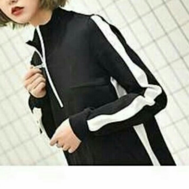 ☆新品☆スリット入りジャージロングワンピ☆ストリート系