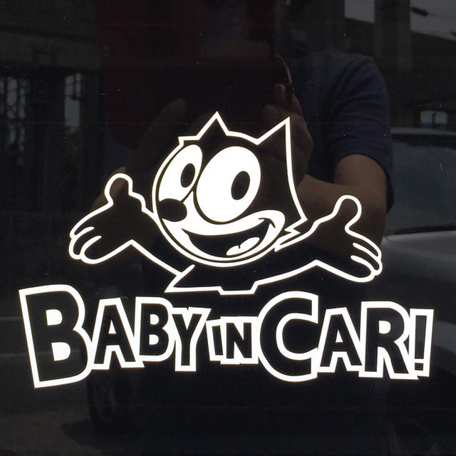 フィリックス☆転写式ステッカー★BABY IN CAR・KIDS IN CAR★ 自動車/バイクの自動車(車外アクセサリ)の商品写真