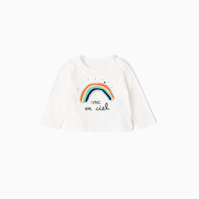 ZARA KIDS(ザラキッズ)のzarababyレインボーロングＴシャツ キッズ/ベビー/マタニティのベビー服(~85cm)(Ｔシャツ)の商品写真