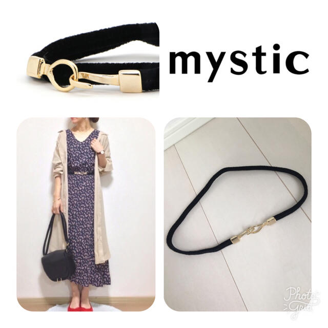 mystic(ミスティック)のmystic  ベロア細ゴムベルト 試着のみ レディースのファッション小物(ベルト)の商品写真