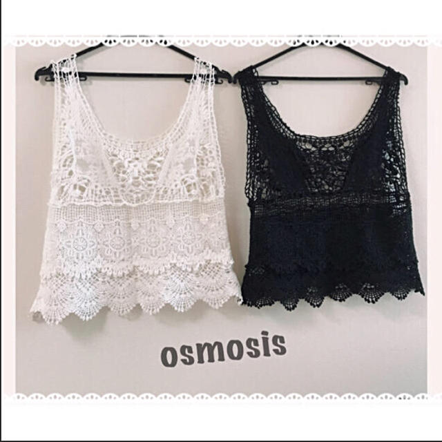 OSMOSIS(オズモーシス)のosmosis◡̈⃝︎レーストップス【ブラック】 レディースのトップス(カットソー(半袖/袖なし))の商品写真