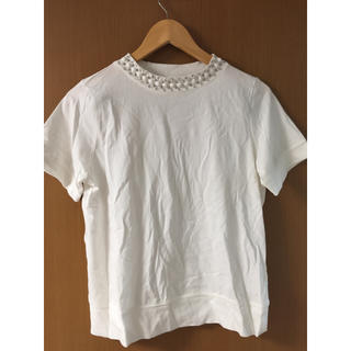 アルシーヴ(archives)のarchives ビジューTシャツ(白)(Tシャツ(半袖/袖なし))
