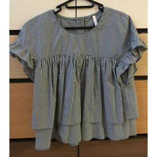 ザラ(ZARA)のZARA ギンガムチェック フリルブラウス(シャツ/ブラウス(半袖/袖なし))