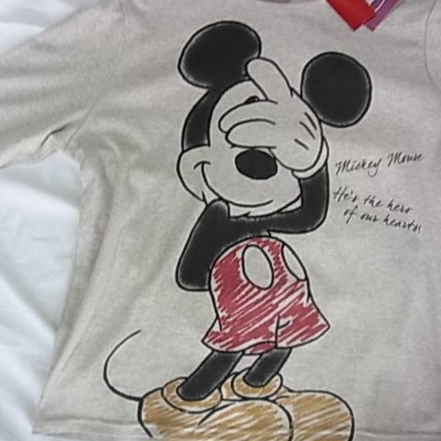 Disney(ディズニー)の大きいサイズ　３Ｌ　ミッキーマウスの7分Ｔシャツ新品 レディースのトップス(Tシャツ(長袖/七分))の商品写真